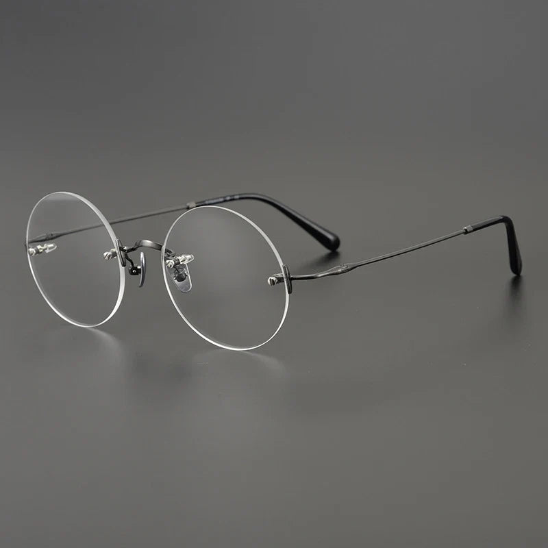 
Gafas redondas de titanio al aire - Gris metálico
