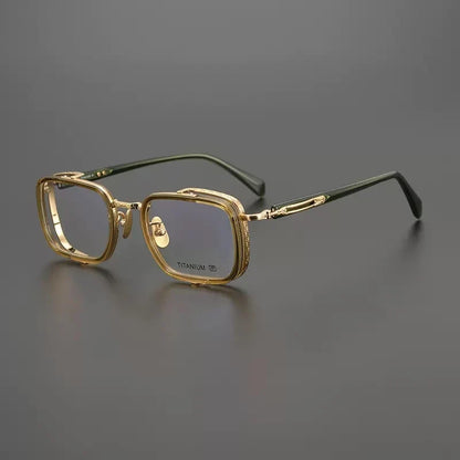 
Gafas cuadradas de cristal en acetato y titanio