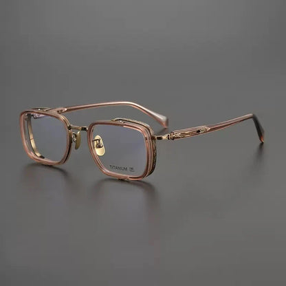 
Gafas cuadradas de cristal en acetato y titanio - Imagen 3
