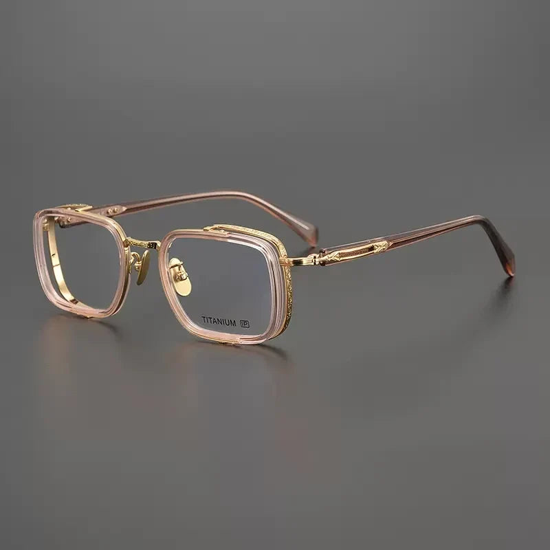 
Gafas cuadradas de cristal en acetato y titanio