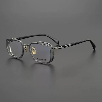 
Gafas cuadradas de cristal en acetato y titanio - Imagen 5