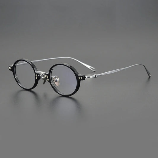 Gafas redondas de acetato y titanio de tamaño pequeño