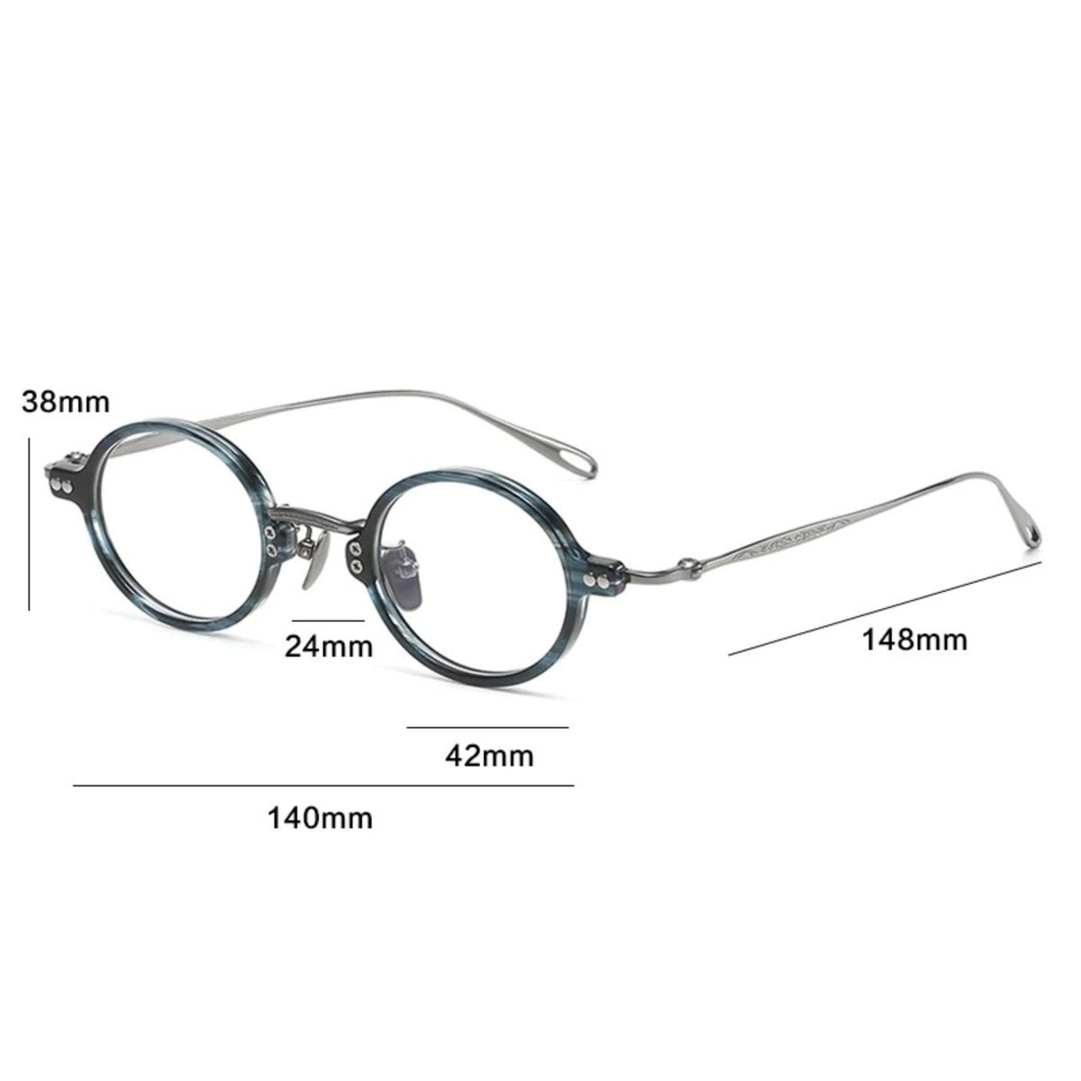 
Gafas redondas de acetato y titanio de tamaño pequeño