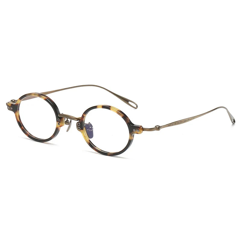 
Gafas redondas de acetato y titanio de tamaño pequeño - Carey