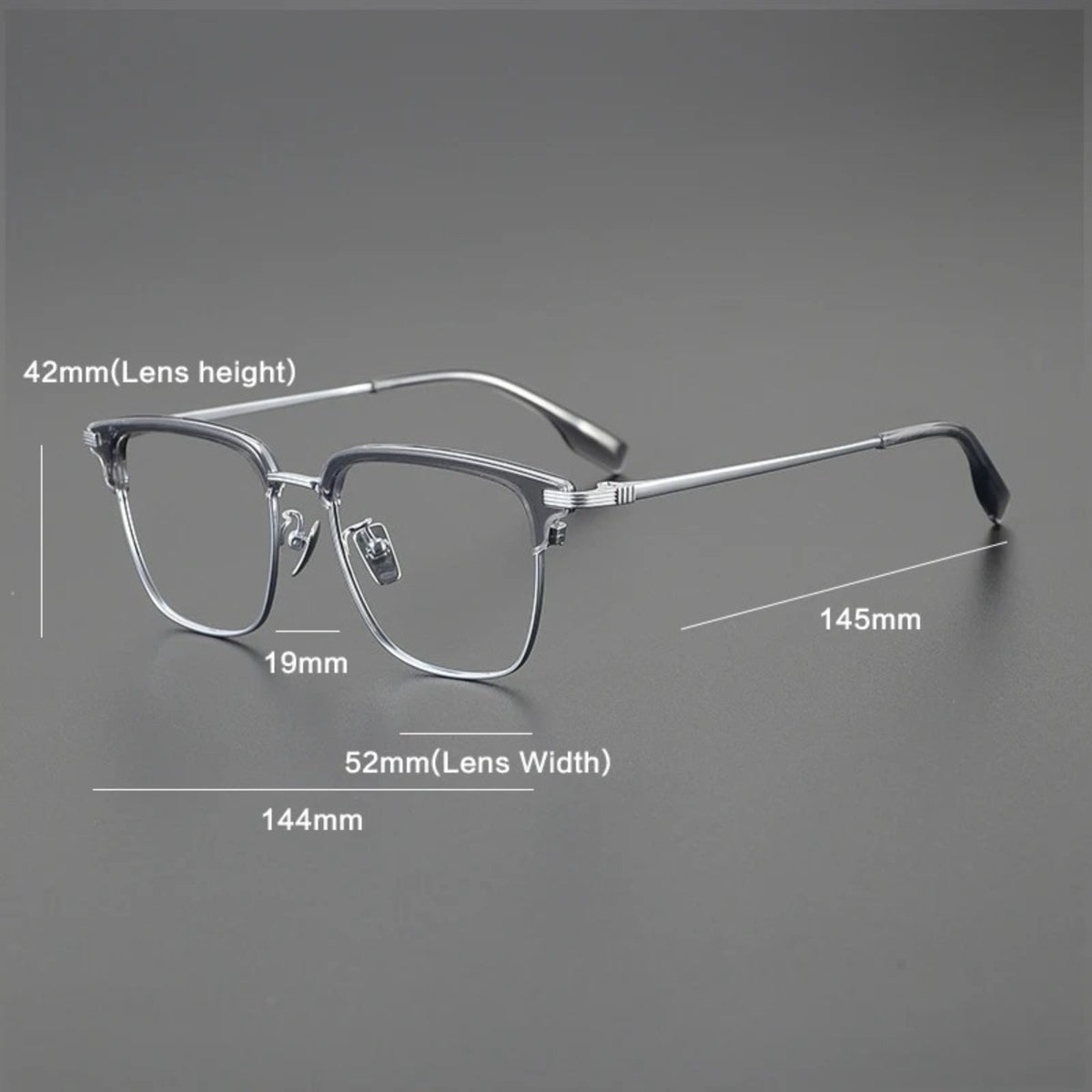 
Gafas cuadradas estilo Browline de titanio coreano - Imagen 5