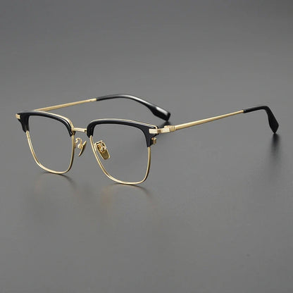 
Gafas cuadradas estilo Browline de titanio coreano