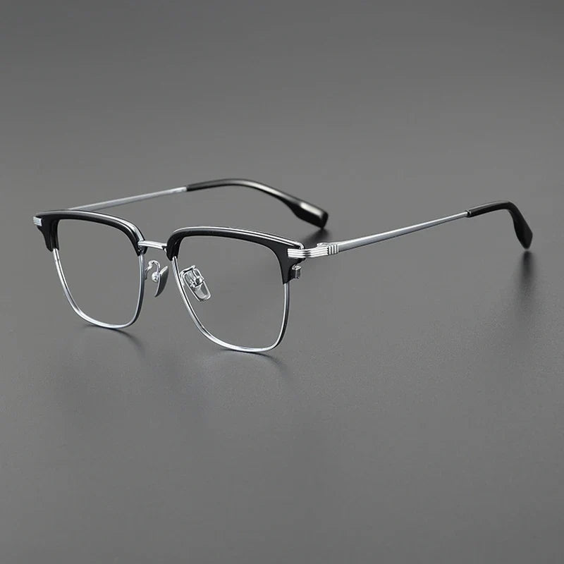 
Gafas cuadradas estilo Browline de titanio coreano