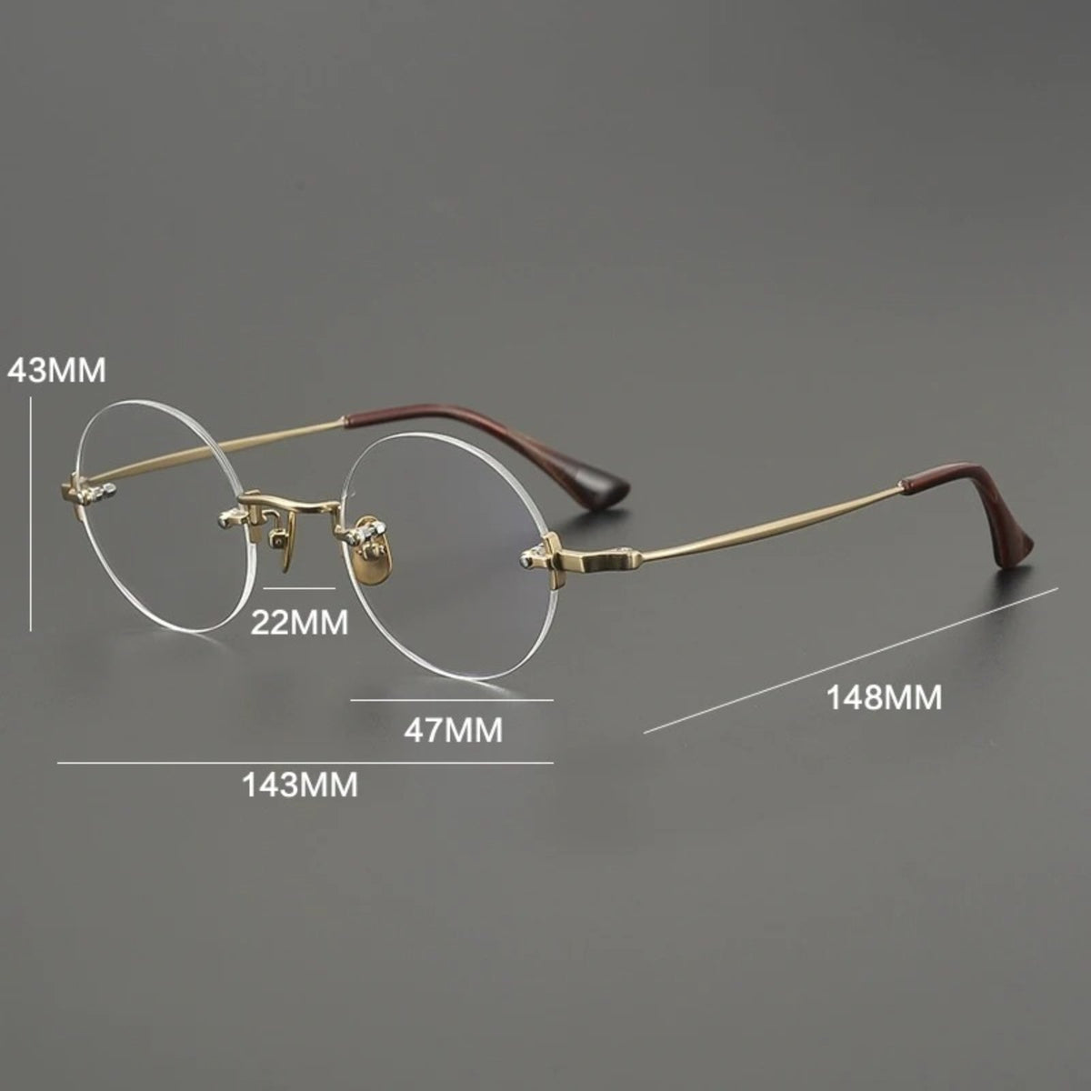 
Gafas redondas al aire de  titanio hechas a mano - Imagen 6