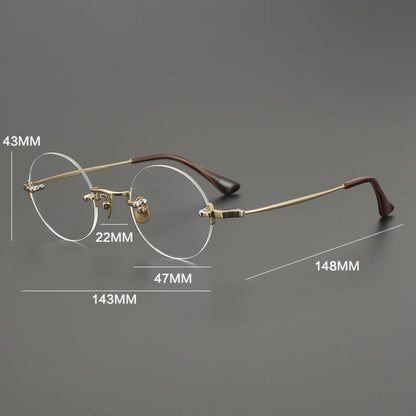 
Gafas redondas al aire de  titanio hechas a mano - Imagen 6