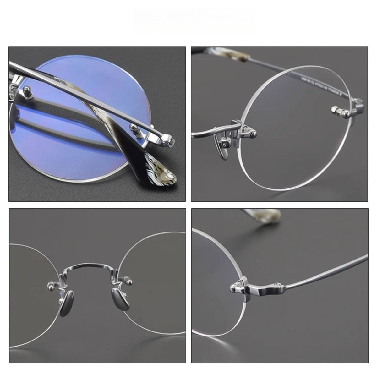 
Gafas redondas al aire de  titanio hechas a mano