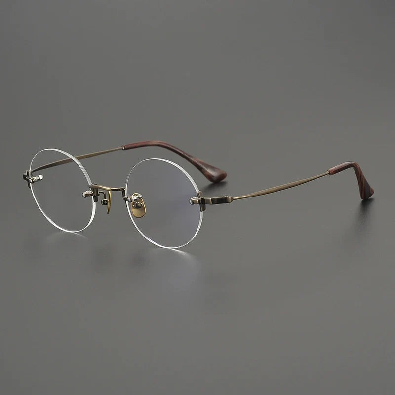 
Gafas redondas al aire de  titanio hechas a mano - Bronce