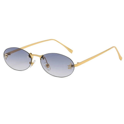 
Gafas de sol ovaladas sin montura de aleación con protección UV400