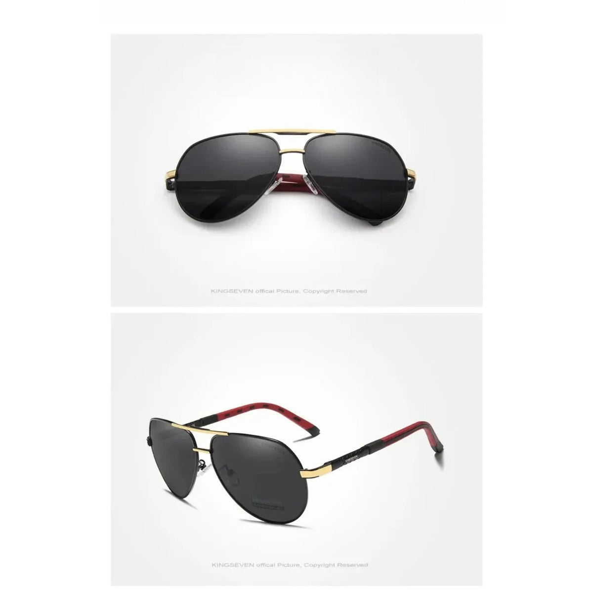 
Gafas de sol polarizadas de aluminio tipo piloto con protección UV400 - Imagen 7