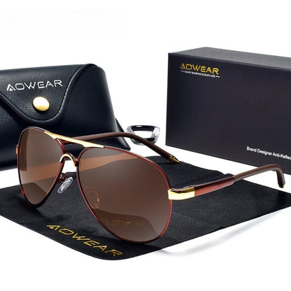 
Gafas de sol polarizadas de aleación estilo piloto con protección UV400 - Imagen 4