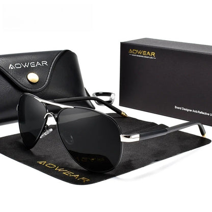 
Gafas de sol polarizadas de aleación estilo piloto con protección UV400 - Imagen 6