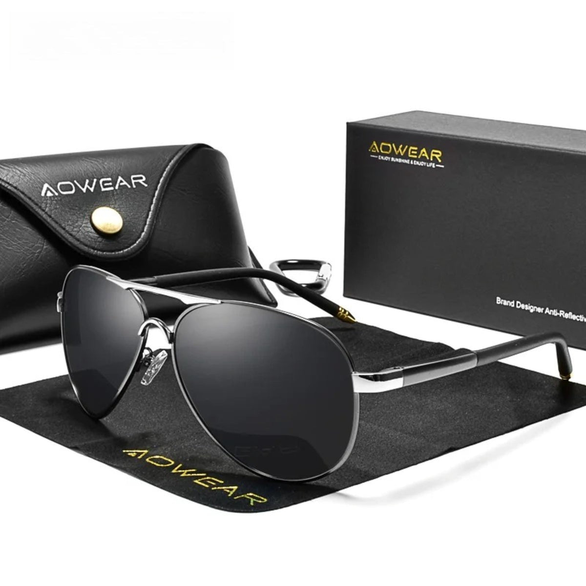
Gafas de sol polarizadas de aleación estilo piloto con protección UV400