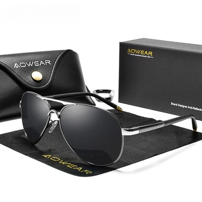 
Gafas de sol polarizadas de aleación estilo piloto con protección UV400 - Imagen 7