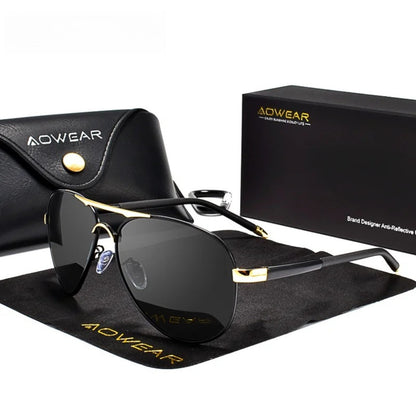 
Gafas de sol polarizadas de aleación estilo piloto con protección UV400 - Imagen 8