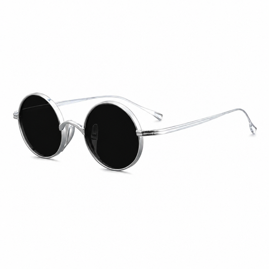 Gafas de sol polarizadas de titanio puro ultraligeras con estilo vintage redondo pequeño