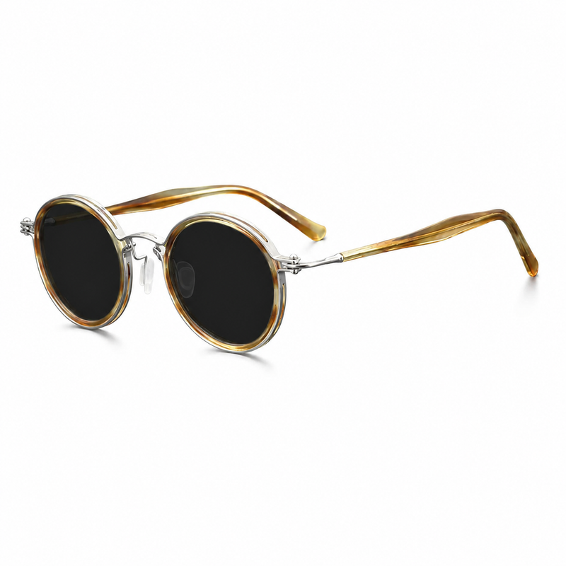 
Gafas de sol redondas vintage polarizadas con protección UV400 y detalle de titanio