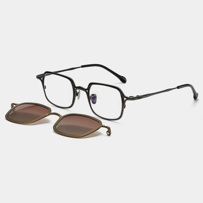 
Gafas cuadradas de titanio con clip magnético - Imagen 6