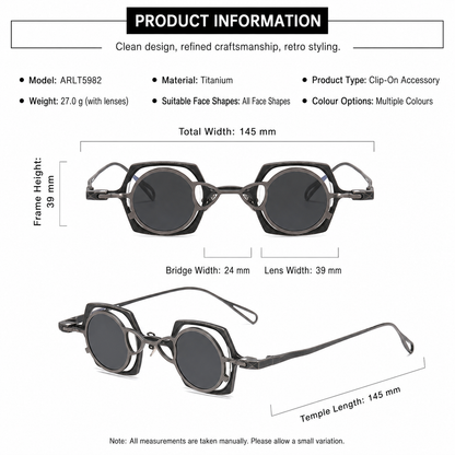 
Gafas 2 en 1 de titanio puro con clip magnético y lente solar polarizada - Imagen 10