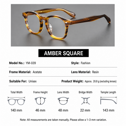 
Gafas cuadradas de acetato color ámbar - Imagen 8