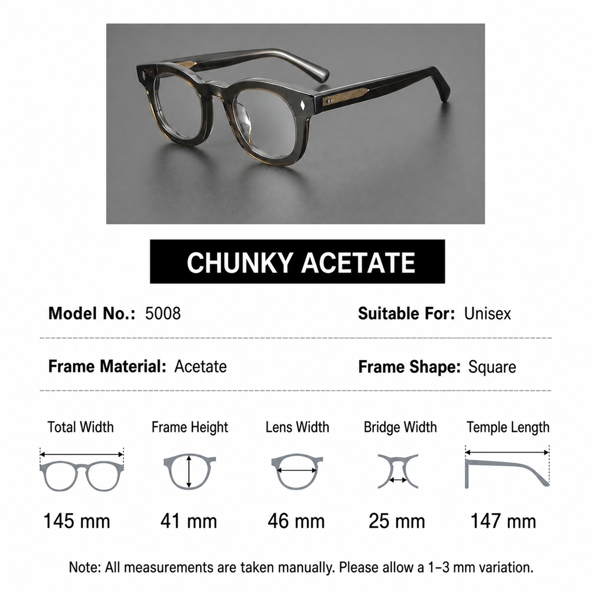 
Montura de acetato grueso