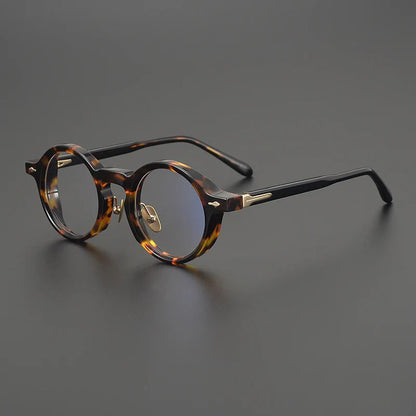 
Montura de gafas redondas retro de acetato con línea de cejas y almohadillas nasales esculpidas - Imagen 4