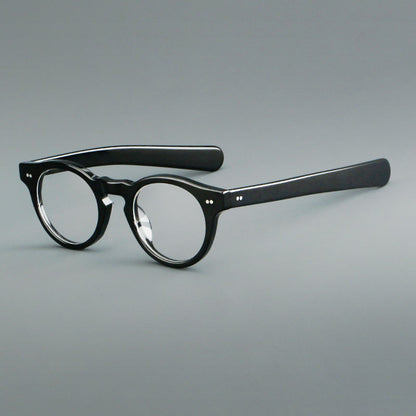 
Monturas de gafas redondas de acetato con aros gruesos y varillas anchas rectas - Imagen 2