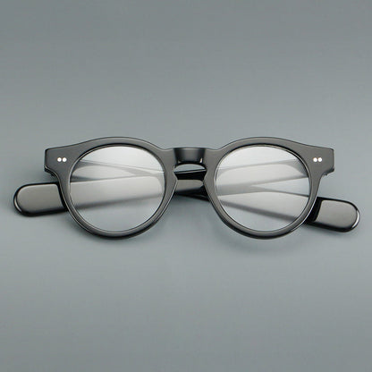 
Monturas de gafas redondas de acetato con aros gruesos y varillas anchas rectas - Imagen 3
