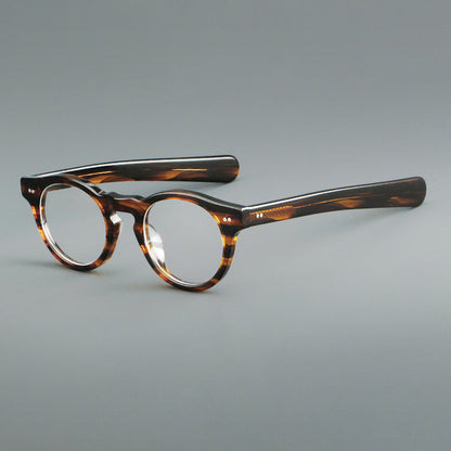
Monturas de gafas redondas de acetato con aros gruesos y varillas anchas rectas - Imagen 5
