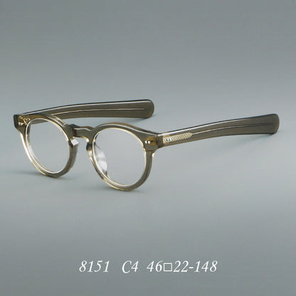 
Monturas de gafas redondas de acetato con aros gruesos y varillas anchas rectas - Imagen 6