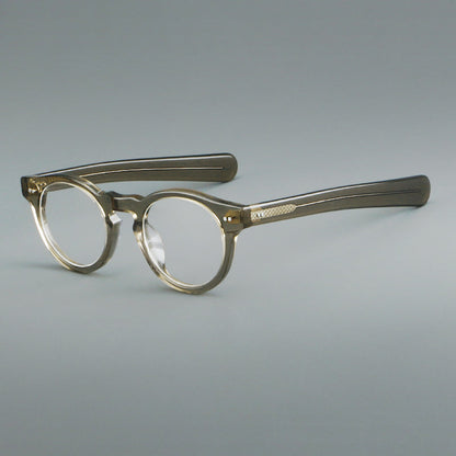 
Monturas de gafas redondas de acetato con aros gruesos y varillas anchas rectas - Imagen 8