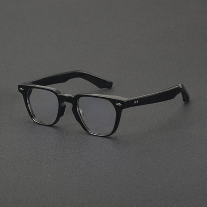 
Monturas de gafas retro rectangulares de acetato con esquinas redondeadas y detalles de remaches - Imagen 3