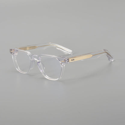 
Monturas de gafas retro rectangulares de acetato con esquinas redondeadas y detalles de remaches - Imagen 4
