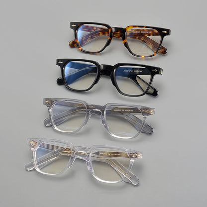 
Monturas de gafas retro rectangulares de acetato con esquinas redondeadas y detalles de remaches - Imagen 5