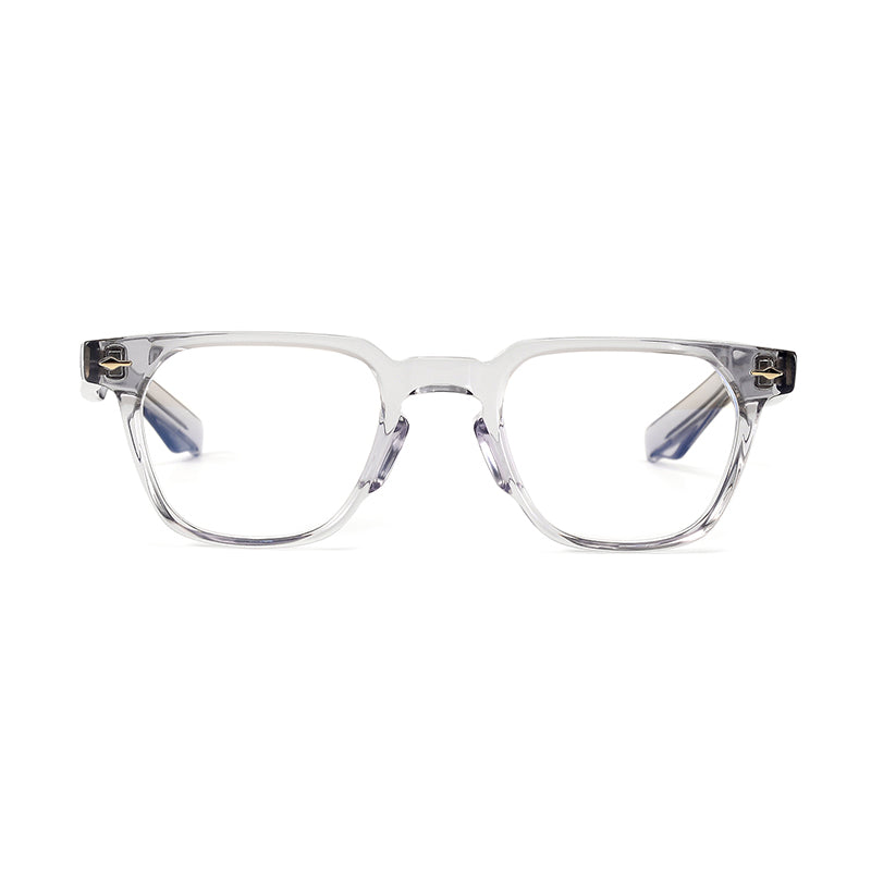 
Monturas de gafas retro rectangulares de acetato con esquinas redondeadas y detalles de remaches