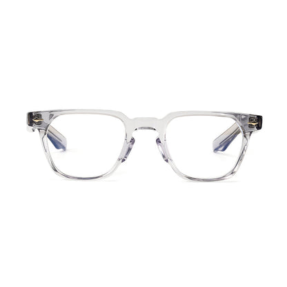 
Monturas de gafas retro rectangulares de acetato con esquinas redondeadas y detalles de remaches - Imagen 7