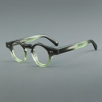 
Monturas de gafas geométricas redondas de acetato con esquinas angulares y detalle de remaches - Imagen 4