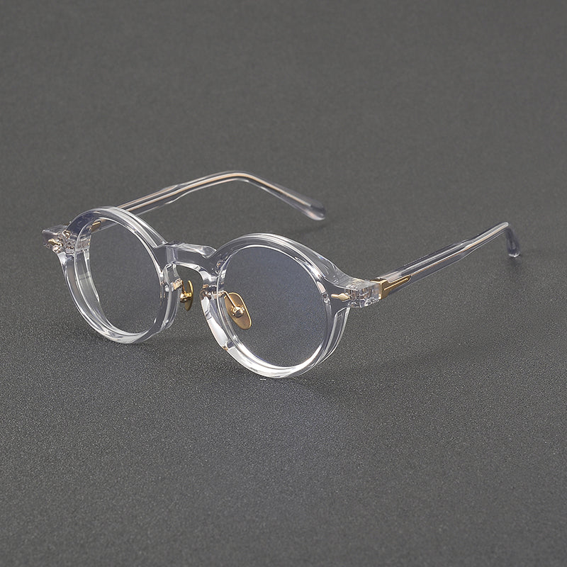 
Monturas de gafas retro de acetato estilo panto, con aros completos redondeados y almohadillas nasales - Imagen 3