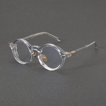 
Monturas de gafas retro de acetato estilo panto, con aros completos redondeados y almohadillas nasales - Imagen 3