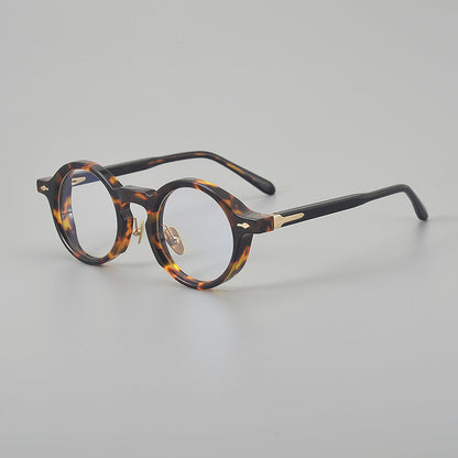 
Monturas de gafas retro de acetato estilo panto, con aros completos redondeados y almohadillas nasales - Imagen 8