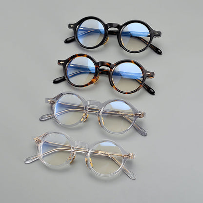 
Monturas de gafas retro de acetato estilo panto, con aros completos redondeados y almohadillas nasales - Imagen 9