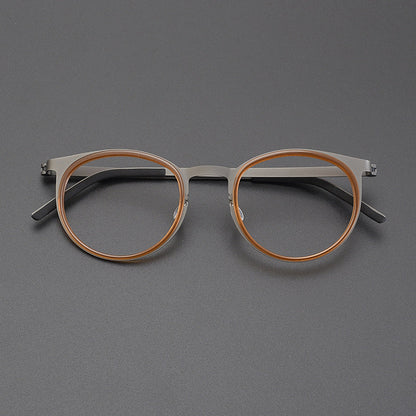 
Montura de gafas de titanio estilo panto vintage con aros cuadrados redondeados y opciones de tamaño de 48 y 50 - Imagen 2
