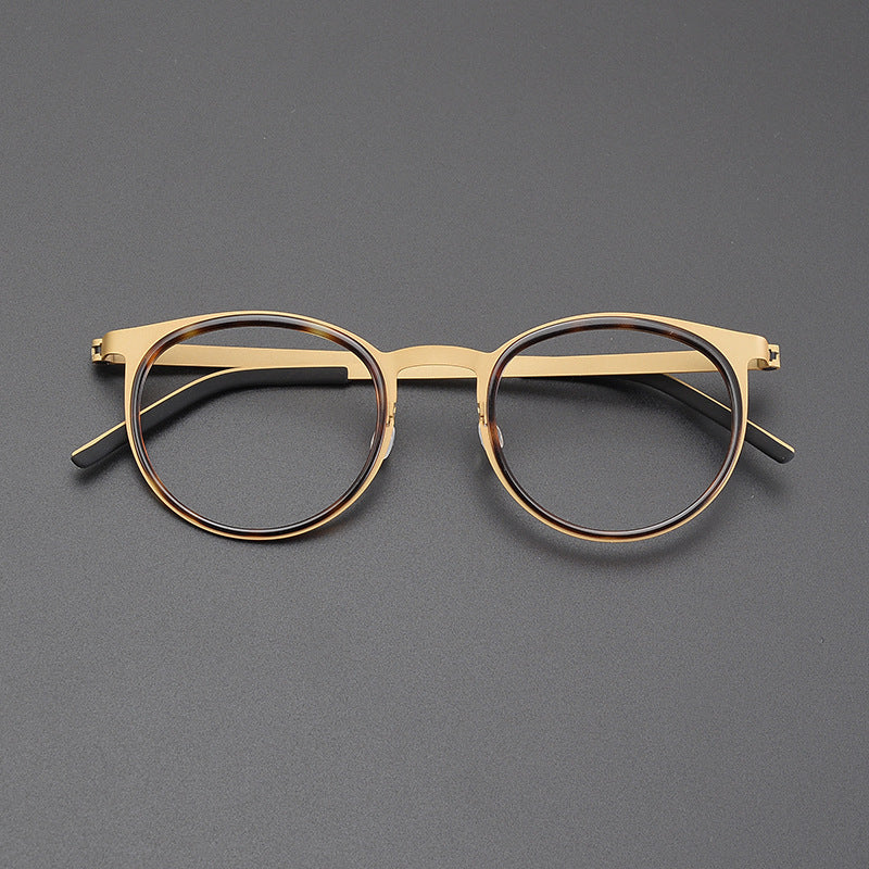 
Montura de gafas de titanio estilo panto vintage con aros cuadrados redondeados y opciones de tamaño de 48 y 50