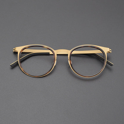 
Montura de gafas de titanio estilo panto vintage con aros cuadrados redondeados y opciones de tamaño de 48 y 50 - Imagen 6