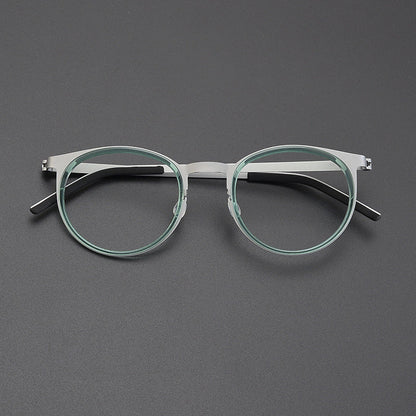 
Montura de gafas de titanio estilo panto vintage con aros cuadrados redondeados y opciones de tamaño de 48 y 50 - Imagen 9