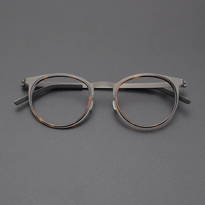 
Montura de gafas de titanio estilo panto vintage con aros cuadrados redondeados y opciones de tamaño de 48 y 50 - Imagen 10