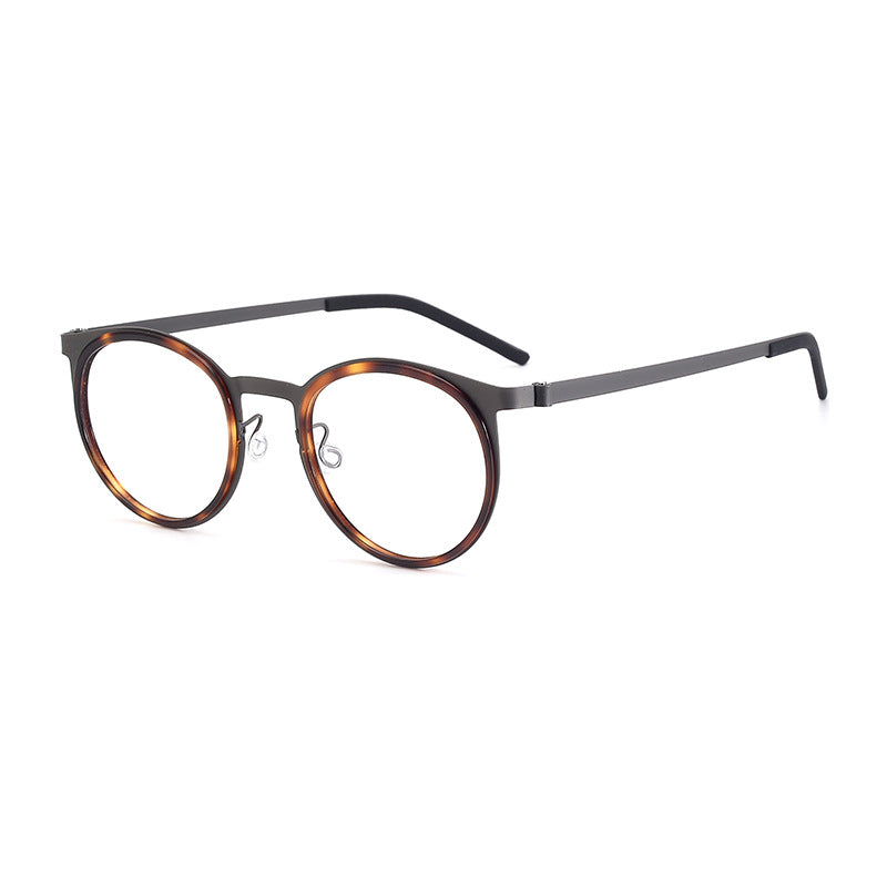 
Montura de gafas de titanio estilo panto vintage con aros cuadrados redondeados y opciones de tamaño de 48 y 50